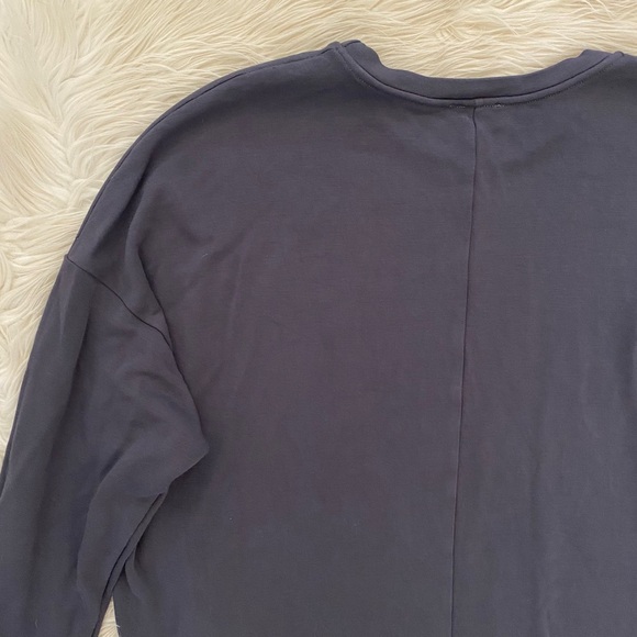 nlt Gray Boxy Fit Asymmetrical Seam Long Sleeve Crew Neck Tee Shirt Made in LA - Picture 6 of 8